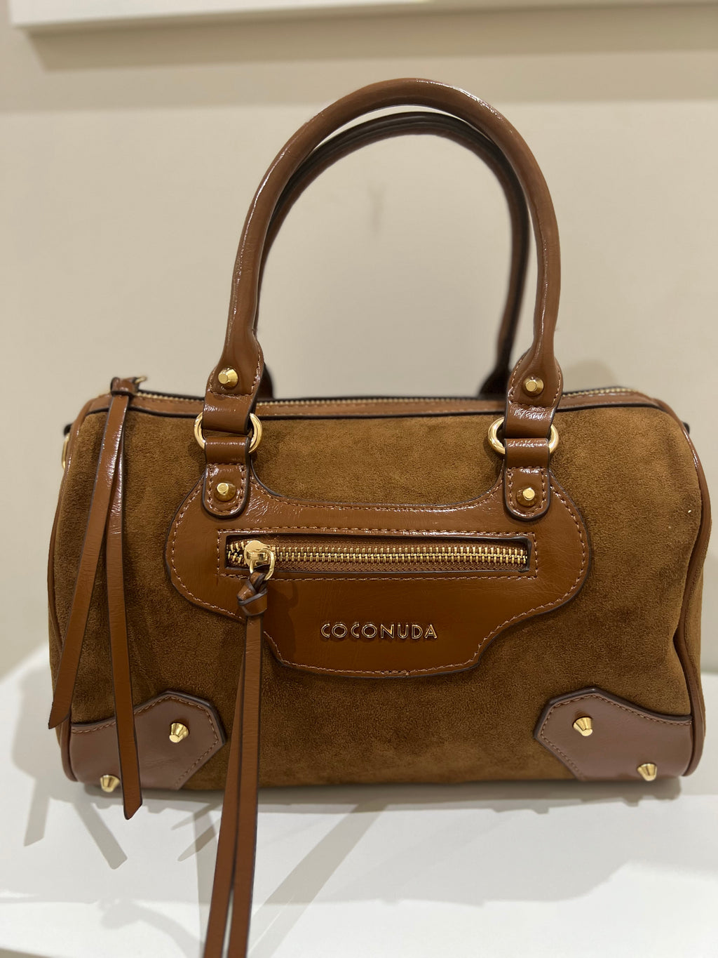 Borsa Coconuda in Scamosciato color Terra Tracolla Ecopelle
