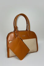 Borsa Coveri Cuoio e Paglia mis.33x25x12