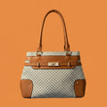 Borsa in Cuoio e Tessuto mis.38x28x8