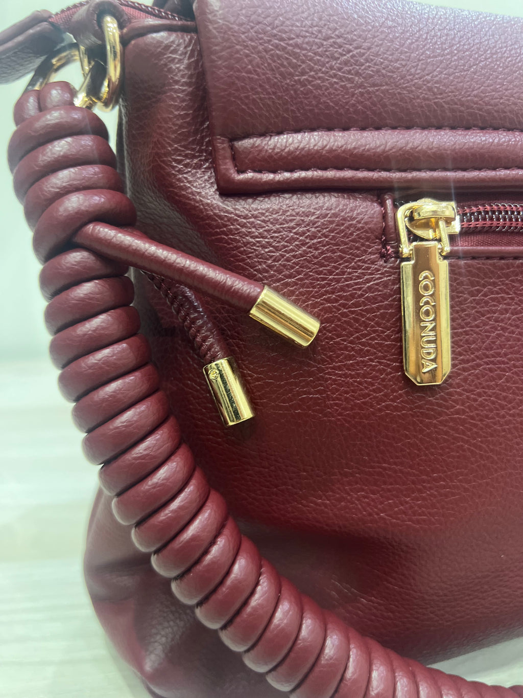 Borsa Coconuda Wine Manico Intrecciato