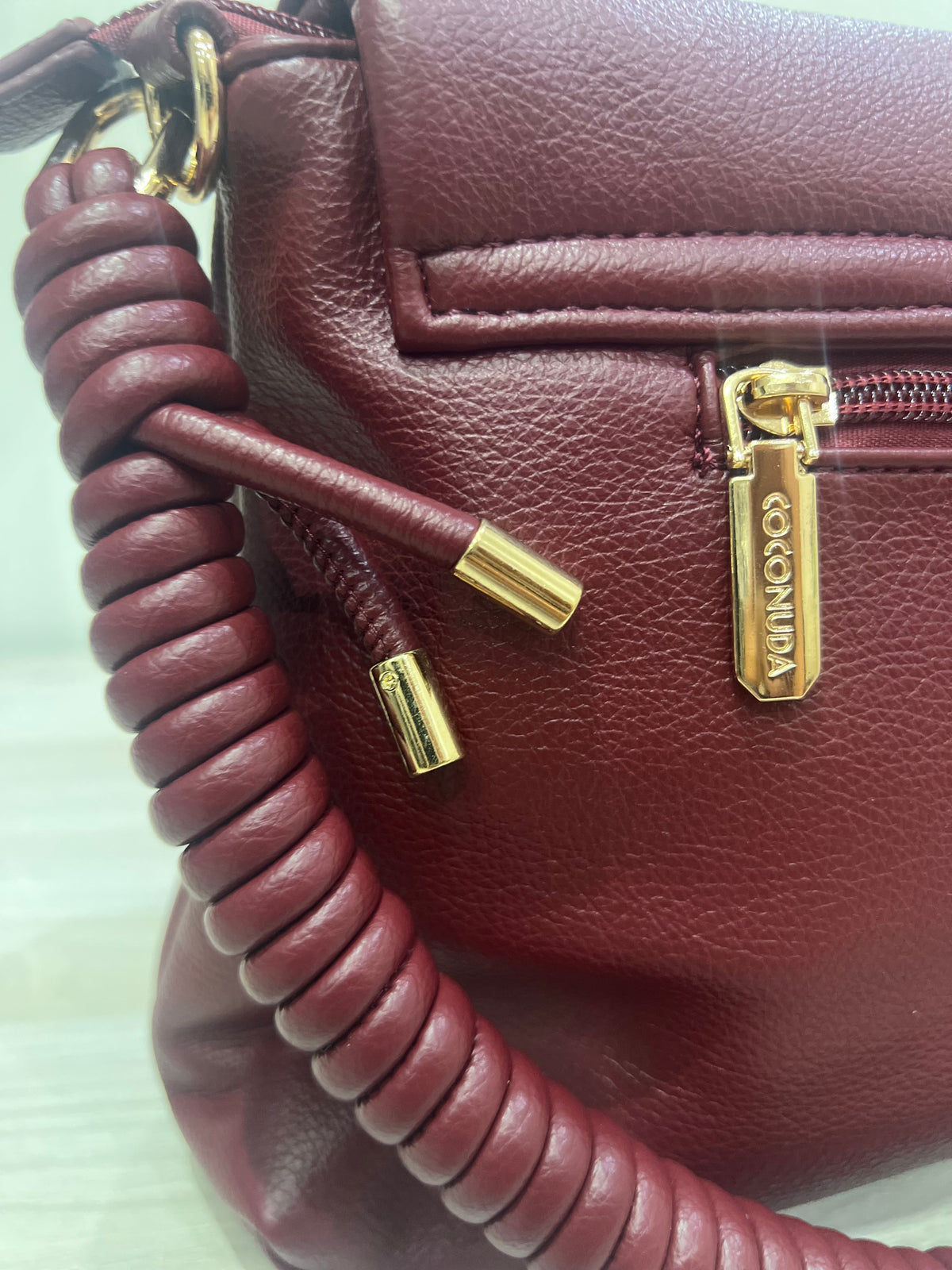 Borsa Coconuda Wine Manico Intrecciato
