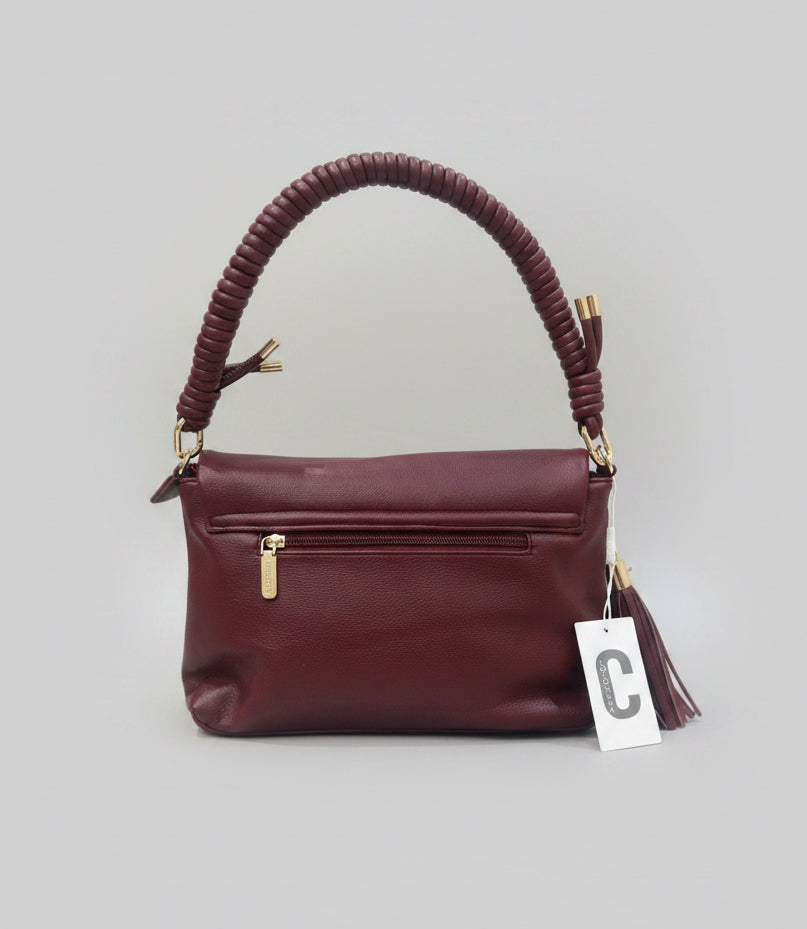 Borsa Coconuda Wine Manico Intrecciato