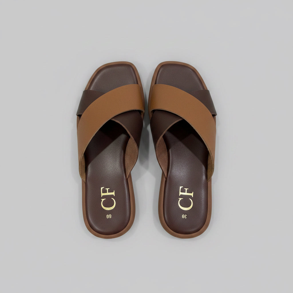 Sandali Bassi in pelle marroni