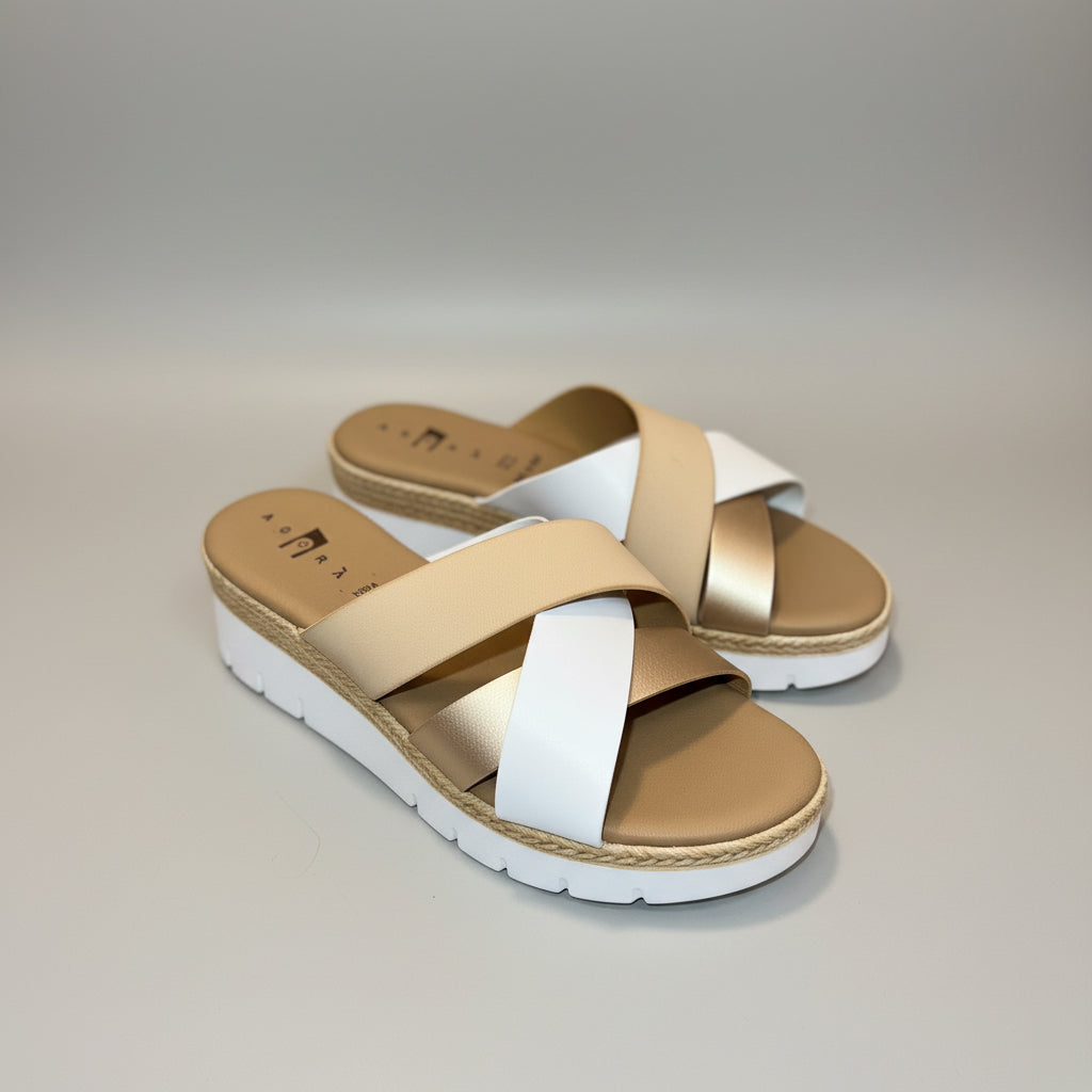 Sandali Alti Bianchi/Beige Agorà